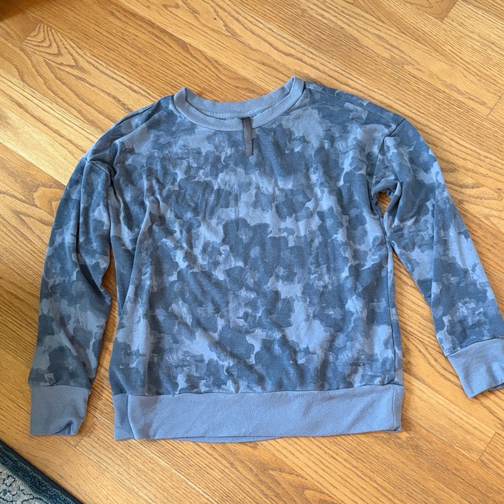 Mondetta Blue Gray Camouflage Long Sleeve Top